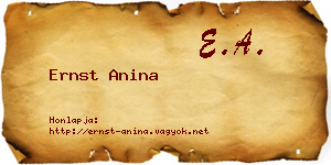 Ernst Anina névjegykártya